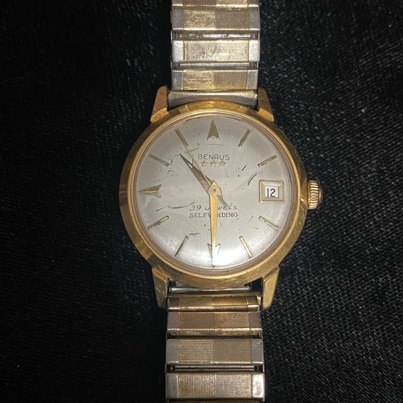 Benrus Vintage 18kt Gold Filled Swiss Made 39 Jewels Self Winding 1960’s Watch - Picture 1 of 9